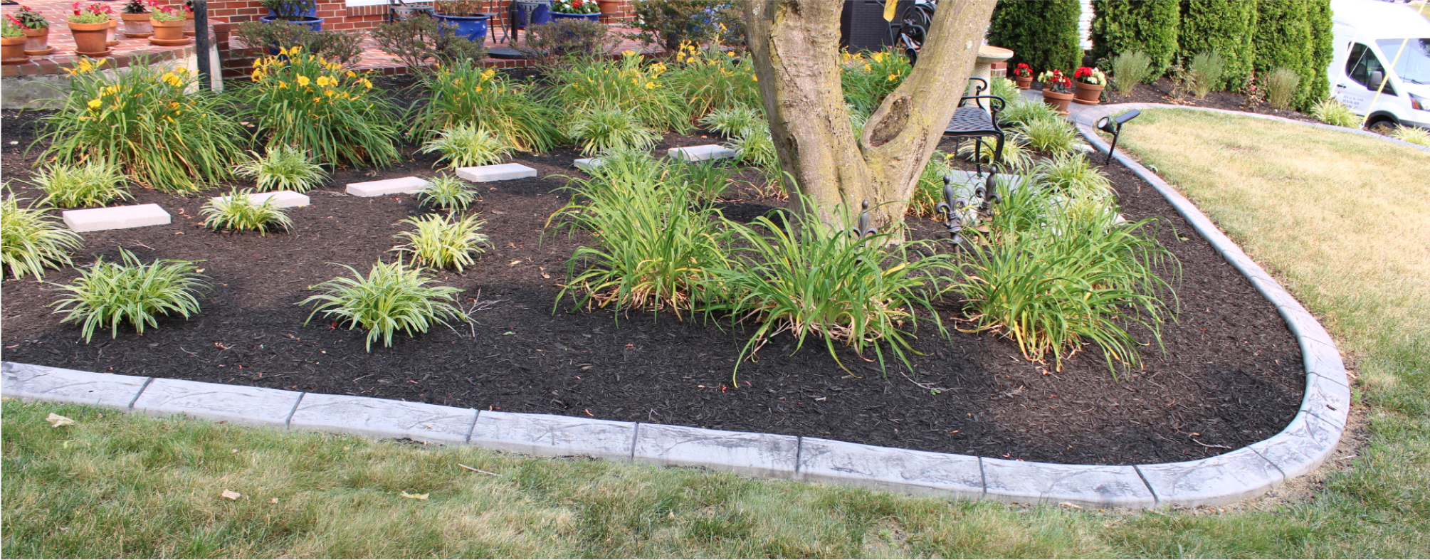 Row Curbing Landscape Borders Potomac MD - Residential Curbing